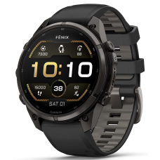 Garmin Fenix 9 Pro 47mm Carbon Gray DLC Titanium Black/Pebble Gray Silicone Band (010-04336-16)