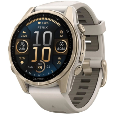 Garmin Fenix 8 AMOLED Sapphire 43mm Gold / Gray Leather Band (010-02903-11)